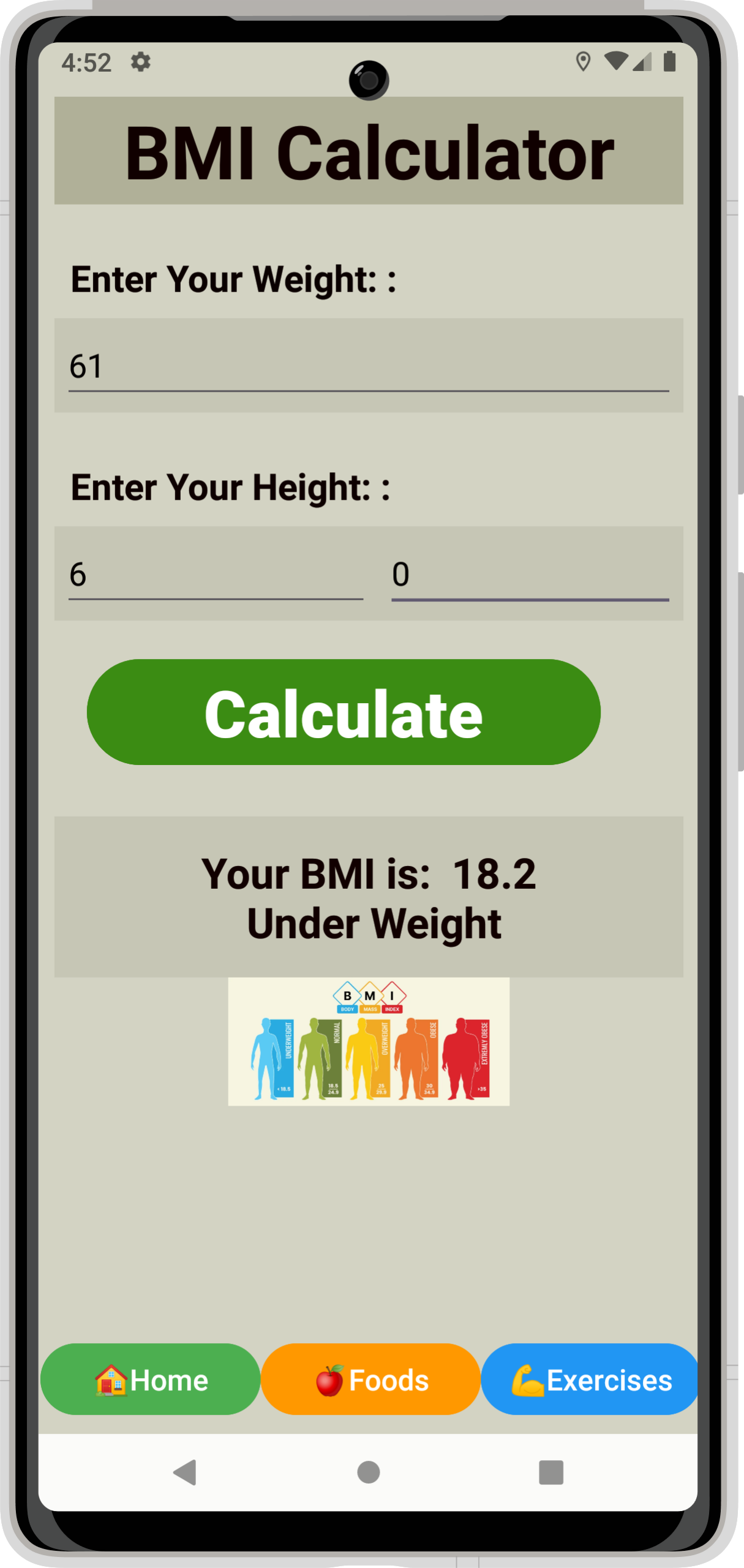 BMI Coach [Offline] - Display BMI Score Screen